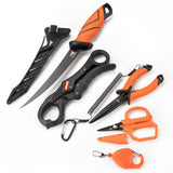 6pc Fishing Tool Kit - Corrosion Resistant Fishing Pliers with Lanyard, Fillet Knife, Floating Fish Lip Gripper KastKing