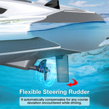 SVERTIBO Fast RC Boat for Adults, 20KM/H High Speed Remote Control Racing Boats, Self-Righting, 2 Batteries, 20+ Mins, 2.4GHz Pool & Lake Summer Toys Gifts (Silver)