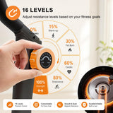 Magnetic Stair Stepper for Home, 16-Level Adjustable Resistance up to 77LBS, 350LBS Capacity, with Cup Holder & Bluetooth APP, Folding Compact Cardio Climber(Black)