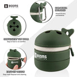 Booms Fishing Portable Trash Pouch: Silicone Expandable & Collapsible Fishing Line Waste Cantainer - Eco-Friendly Reusable Garbage Holder for Fishing, Hiking, Camping & Outdoor Activities - ST2 Green