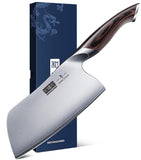 HOSHANHO 7 Inch Butcher Knife, Japanese High Carbon Steel Heavy Duty Meat Cleaver Knife, Professional Bone Cleaver Knife Suitable for Home Kitchen & Restaurant