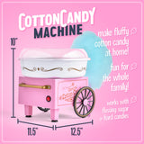 Cotton Candy Machine - Retro Cotton Candy Machine for Kids with 2 Reusable Cones, 1 Sugar Scoop, and 1 Extractor Head – Pink Nostalgia