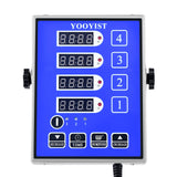 YOOYIST Kitchen Timers for Cooking – 4 Channel Commercial Kitchen Timer Restaurant Kitchen Supplies – Stainless Steel LED Technology Kitchen Timer Digital – Reminder Function, Loud Alarm, Blue