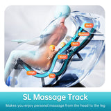 Massage Chair,Full Body Zero Gravity SL Track Massage Chair Recliner Chair with Smart Large Screen Bluetooth Speaker Built-in Heat Therapy Foot Roller Air Massage System for Home Office,Grey