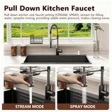 30x18 Drop in Kitchen Sink with Faucet & Accessories, Black Stainless Steel Workstation Sink, 16 Gauge Single Bowl Top Mount, Deep Bowl Design, Modern Kitchen & Commercial Use