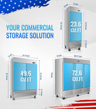 27" W Commercial Refrigerator, 23.6Cu.ft Reach-In Single Door Stainless Steel commercial fridge, 3 Shelves, Fan Cooling, Auto Defrost
