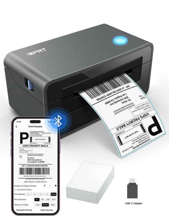 Thermal Shipping Label Printer for Phone, 4x6 Printer, Support Windows/Mac/iOS iDPRT