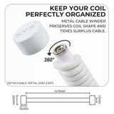 XVX L75 Air Low Profile Mechanical Keyboard Wireless w/Pro V2 Push‑Pull Fast‑Locking Aviator Coiled USB‑C Cable-White