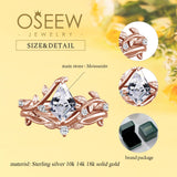 Oseew Kite Cut Moissanite ring Moissanite engagement ring set Moissanite rings for women(Moissanite)