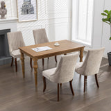 MOOLSUN Velvet Dining Chairs Set of 4, High Back Side Chairs, Modern Padded High-End Tufted Upholstered Chairs with Button-Tufted Back & Rear Pull Tabs, Solid Wood Legs E-Wine Red(Solid Wood Legs)
