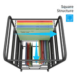 PUNCIA 3 Tiers Metal Rolling File Carts with Wheels Hanging Files for Letter Size Movable Pull-Out File Folder Rack Drawer File Cabinet