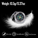 MecArmy CMP Titanium Mini Compass, Waterproof IPX5 Pocket Compass for Hiking & Survival, Keychain & Necklace Gifts for Men & Women, Ideal Graduation & Outdoor Adventure Present