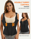 MAGICFAJAOS Waist Trainer Corset for Women Belly Fat Tummy Control Sport Workout Body Shaper Vest for Women Postpartum, 3XL Black