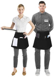 Utopia Wear 12 Pack Server Aprons with 3 Pockets, Waiter and Waitress Waist Aprons for Women with Pockets, Men Short Aprons (Black)