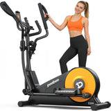 pooboo Elliptical Machine, Elliptical Exercise Machine with 16-Level Resistance& Hyper-Quiet Magnetic Driving System, Elliptical Machine for Home with LCD Monitor&16IN Stride, 350LBS Weight Capacity