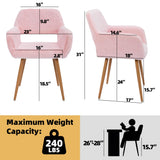 Furry Desk Chair, Comfy Armchair with Faux Fur for Teen Girls, Pink, 2PCS
