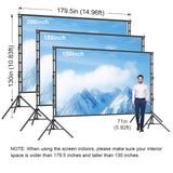 Outdoor Projector Screen with Stand, TOWOND 200 Inch Portable Projection Screen - Dual-Sided 16:9 4K HD Movie Screen, Wrinkle-Free Design & Carry Bag for Backyard Cinema