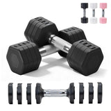 Adjustable Dumbbell Set of 2 Total 20 Lbs 4-in-1 Each 4lb 6lb 8lb 10lb 1s-Adjust Dual-Stable Free Weights for Women Men Home Gym Outdoor Workouts (black [20LBS Total])