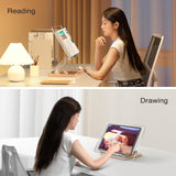 Acrylic Book Stand with Storage Base, Dual Aluminum Arm Reading Holder
