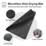 GSlife Large Capacity Expandable Dish Drying Rack with Absorbent Mat, 2-Piece Stainless Steel Dish Drainer Set for Counter with Removable Over Sink Rack, Family Size 15" W x 16.5"-21.5" L, Silver