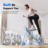 MERACH Stair Stepper, Hands & Feet Synchronized Stair Climber, Stairmaster for Full-Body Workout at Home, Compact Vertical Climber with Extended & Adjustable Pedals, White