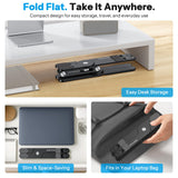 OMOTON LA10 360° Rotating Laptop Stand Riser Foldable for Desk, Black