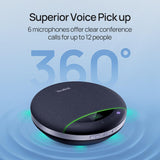 YealinkSP96 Bluetooth Speakerphone with (1308173) Dongle Support Daisy-Chain 26H Talk Time Teams Certified 65mm Conference Speaker and 6 Microphones Array LCD Screen Smart AI Noise-Canceling
