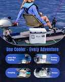 Pawfly Live Bait Cooler, 13 QT Leak-Proof Fishing Cooler with Rechargeable Aerator, Portable Fish Livewell for Boat, Insulated Minnow Bucket for Shrimp & Live Fish, Hard Fishing Box