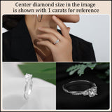 ALLORYA 1/4 Carat Round Lab Grown White Diamond Twisted Three Stone Engagement Ring for Women in 925 Sterling Silver Size 9