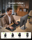 ProtoArc KMP50 Ergonomic Mouse Pad with Wrist Rest, Lycra Surface, Black