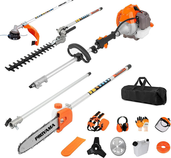 PROYAMA Powerful 42.7cc 5 in 1 Multi Functional Trimming Tools, Gas Hedge Trimmer, Weed Eater, String Trimmer