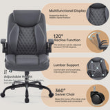Ergonomic Home Office Desk Chair, Back Support Swivel Executive Office Chair with Wheels and Flip-Up Armrests