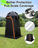 PZT Large Shower Tent, Portable Privacy Tent with Mesh Floor & Carrying Bag, Lightweight & Sturdy, Easy Set Up, Portable Changing Room for Camping & Hiking, Fishing, Beach