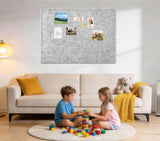Large Cork Bulletin Board 48" x 36", Felt Pin Board, Silver Gray