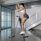 MaxiClimber 2.0 Vertical Climber Exercise Machine w/ Elastic Resistance System - Foldable Home Gym Fitness Equipment for Full Body Cardio & Strength Training Workouts, Adjustable Height
