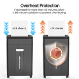 24-Sheet Cross Cut Paper Shredder P-4 Security with 8.9 Gal Pull-Out Bin