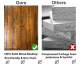 IBF Solid Real Wood Desk, Minimalist 47” Natural Wood Computer Desk, Rustic Desk for Home Office Writing Study