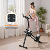 Stair Stepper for Home,Vertical Climber Step Machine with Stable Triangular Frame, 3-Level Handrail Height & Resistance & Pedal Adjustment,LCD Monitor, Device Holder, Smooth Motion, 300 LBS Black