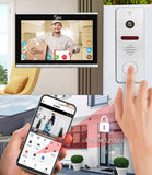 Wireless Video Doorbell Intercom System Doorbell with Camera,10 inch Touch Monitor 1080P Video Entry Doorphone TUYA IP Wired Video Door Phone for Home Villa Apartment (1 Bell+3 * 10 inch)
