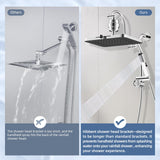 Hibbent 5-spray Filtered Rainfall Shower Head Combo, High Pressure 13'' Showerhead with Stainless Steel 4 Spray Modes Handheld, All Metal 4-way Diverter Arm with Pause Mode, 71'' Hose & Holder, Chrome