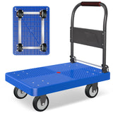 Platform Truck, 880lbs Capacity Heavy-Duty Foldable Hand Cart w/ 360° Swivel Wheels