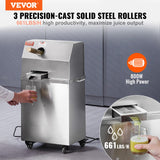 Sugar Cane Juicer Machine, 800W Electric 3 Rollers 304 Stainless Steel Rollers 660lb/h Output Sugar Cane Juicer Press with Acrylic Transparent Door for Commercial Use VBENLEM