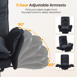 Criss Cross Office Chair with Flip-Up Armrests, High Back Executive Chair with Footrest & Wheels
