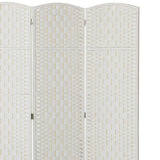 Room Divider 3 Panel, 6FT Tall Folding Privacy Screen, Freestanding Hand-Woven Partition for Room Separation with 360°