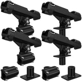 4 Pieces Fishing Rod Holder for Boat Adjustable Swivel Fishing Pole Holders Fishing Accessories, Black Liliful