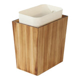 Coeusy 2 Gallon Wood Trash Can with Liner,Small Wooden Bathroom Trash Can