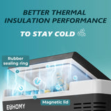 EUHOMY 12 Volt Refrigerator, 19QT(18L) Compressor Electric Cooler APP Control, Car Fridge -4℉~68℉, Portable Refrigerator 12/24V DC 100-240V AC, Portable Freezer for Camping, Travel, Boat