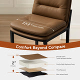 24" Brown Counter Height Bar Stools Set of 4, Double-Layer Seat