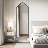 WallBeyond Arched Full Length Mirror Wall Mounted, 70"x24" Black Metal Frame Full Body Mirror for Bedroom, Living Room, Hanging or Leaning Against Wall Full Size
