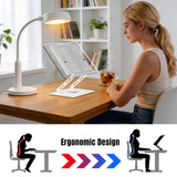 HAUTOCO Acrylic Book Stand, Adjustable Book Holder with 360° Rotating Base